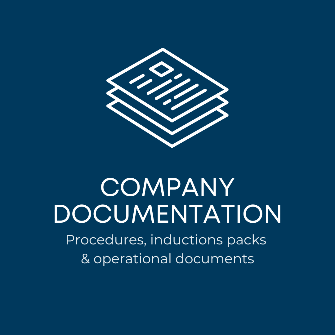 Company documentation including procedures, induction packs and operational documents
