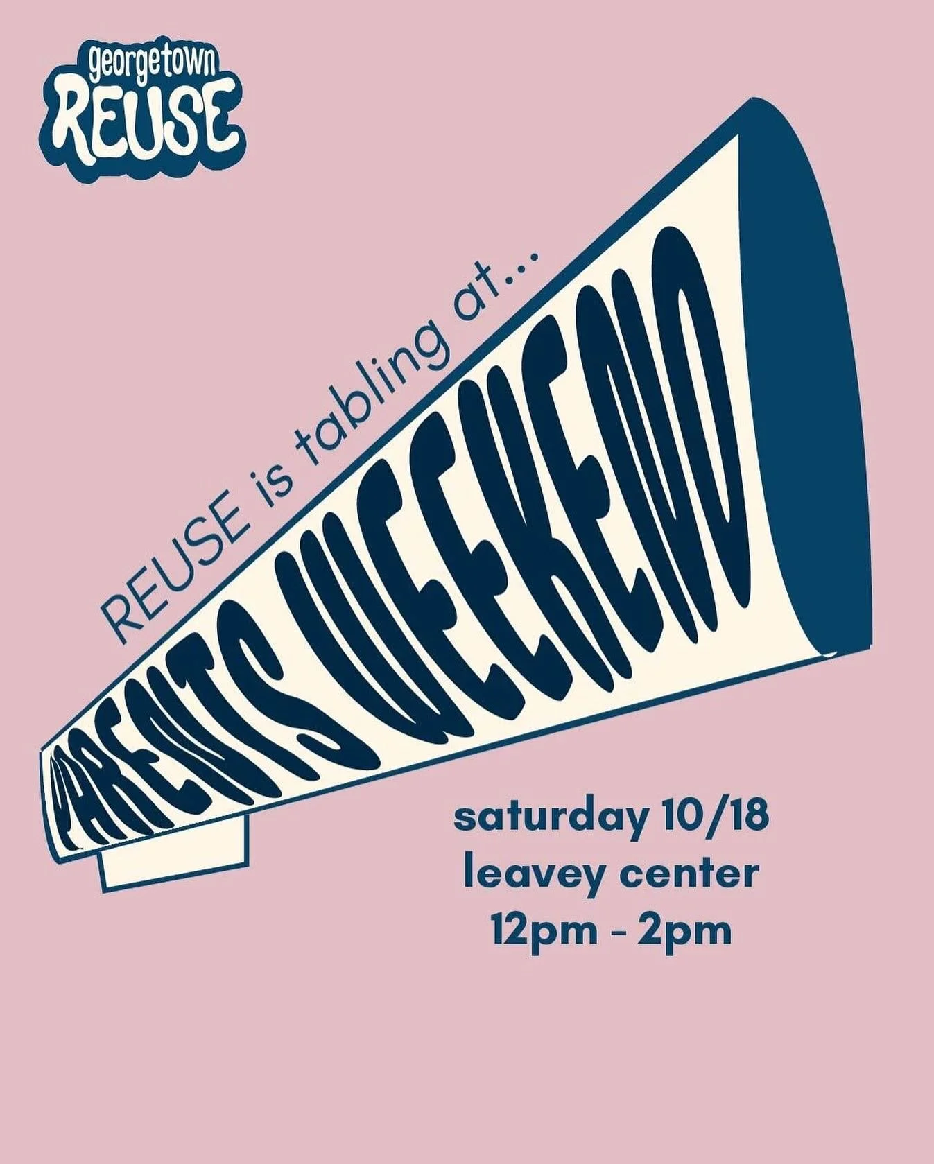 We’re tabling during Parent’s Weekend programming! 
Stop by tomorrow to learn more about REUSE: our mission, what we do, and how you can get involved. ♻️