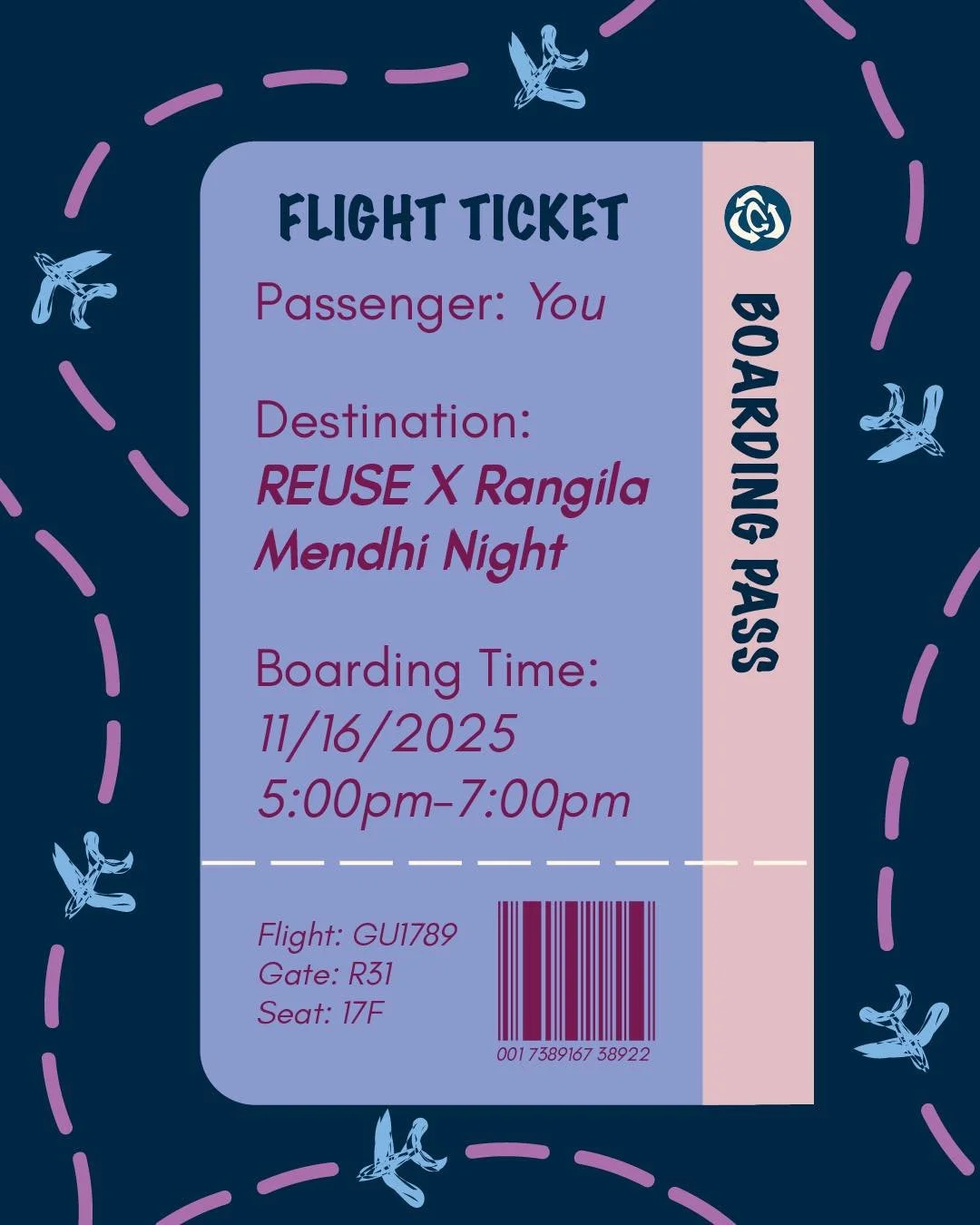 Take a trip to Rangila&rsquo;s Mendhi Night on Sunday, November 16th! ✈️

Stop by to shop REUSE and support one of the largest philanthropy initiatives and cultural showcases at Georgetown.