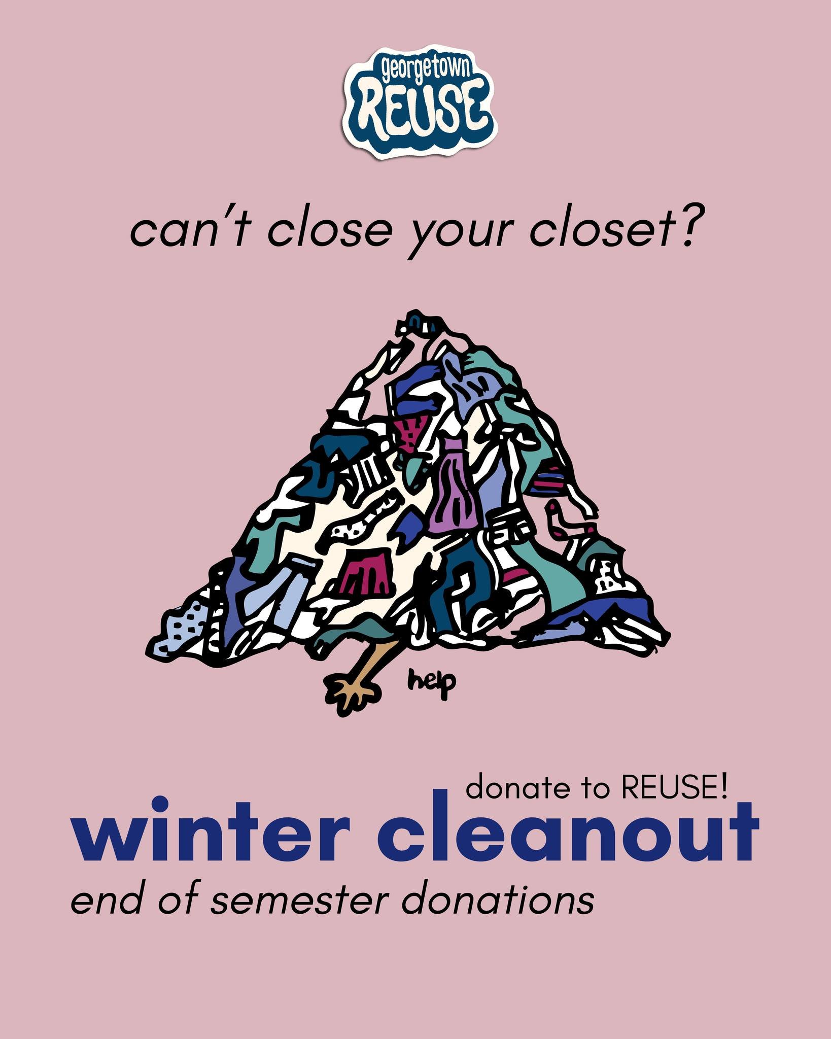 Struggling to fit everything in your suitcase? Drop off clothes, accessories, and dorm items at our donation bins around campus! 

Our bins are up and open for donations in the Wellbeing Center in Healy Basement, Hilltoss in HFSC, Vital Vittles in Le