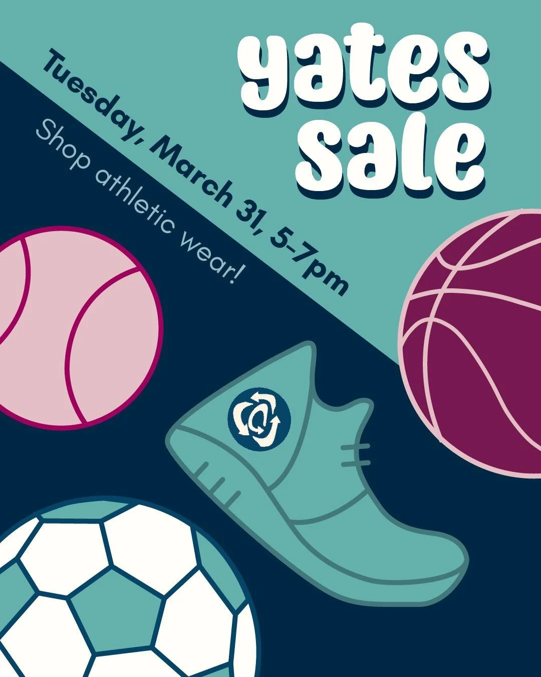Shop our Yates sale this Tuesday 3/31 from 5-7pm!

Stop by after your workout to check out out athletic wear.