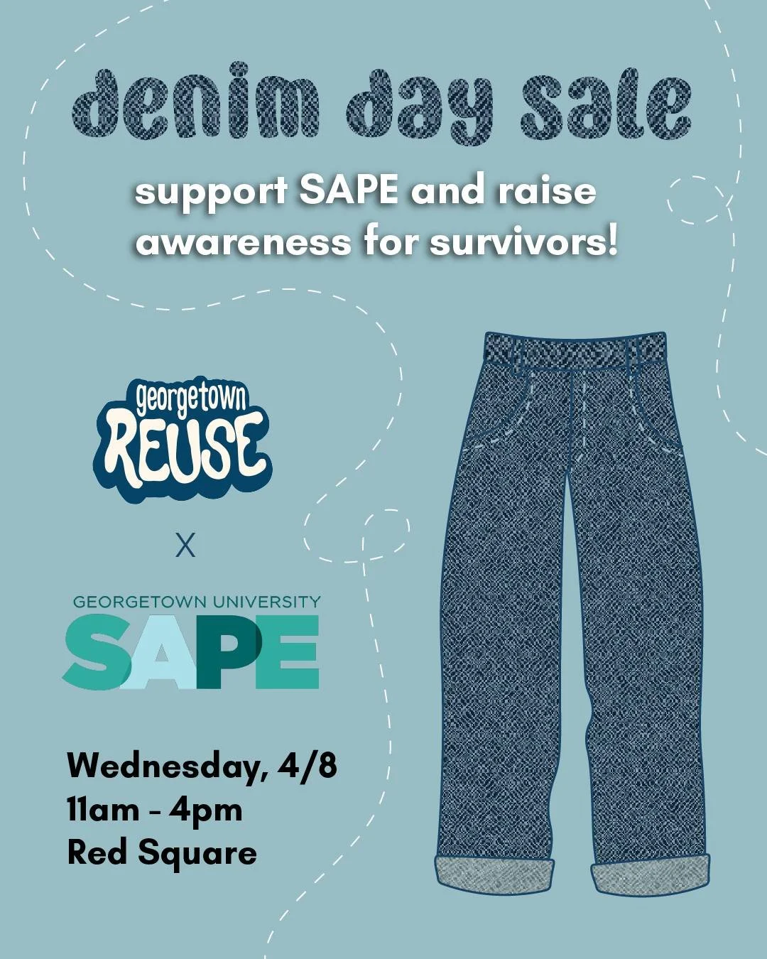 Come shop our sale tomorrow in Red Square! We're partnering with Georgetown SAPE, and proceeds will support I Have The Right To.
