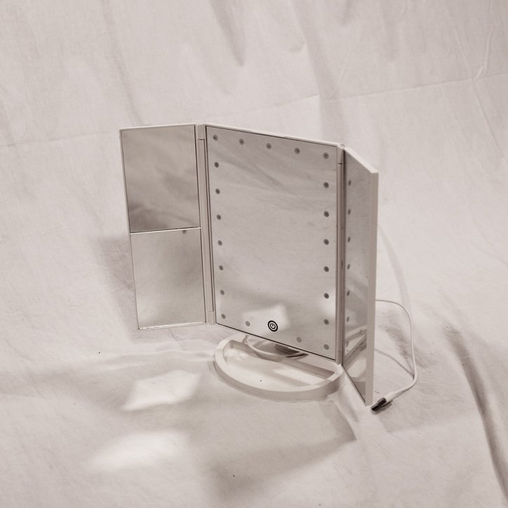 White Makeup Mirror with LED Lights  (front, open).jpg