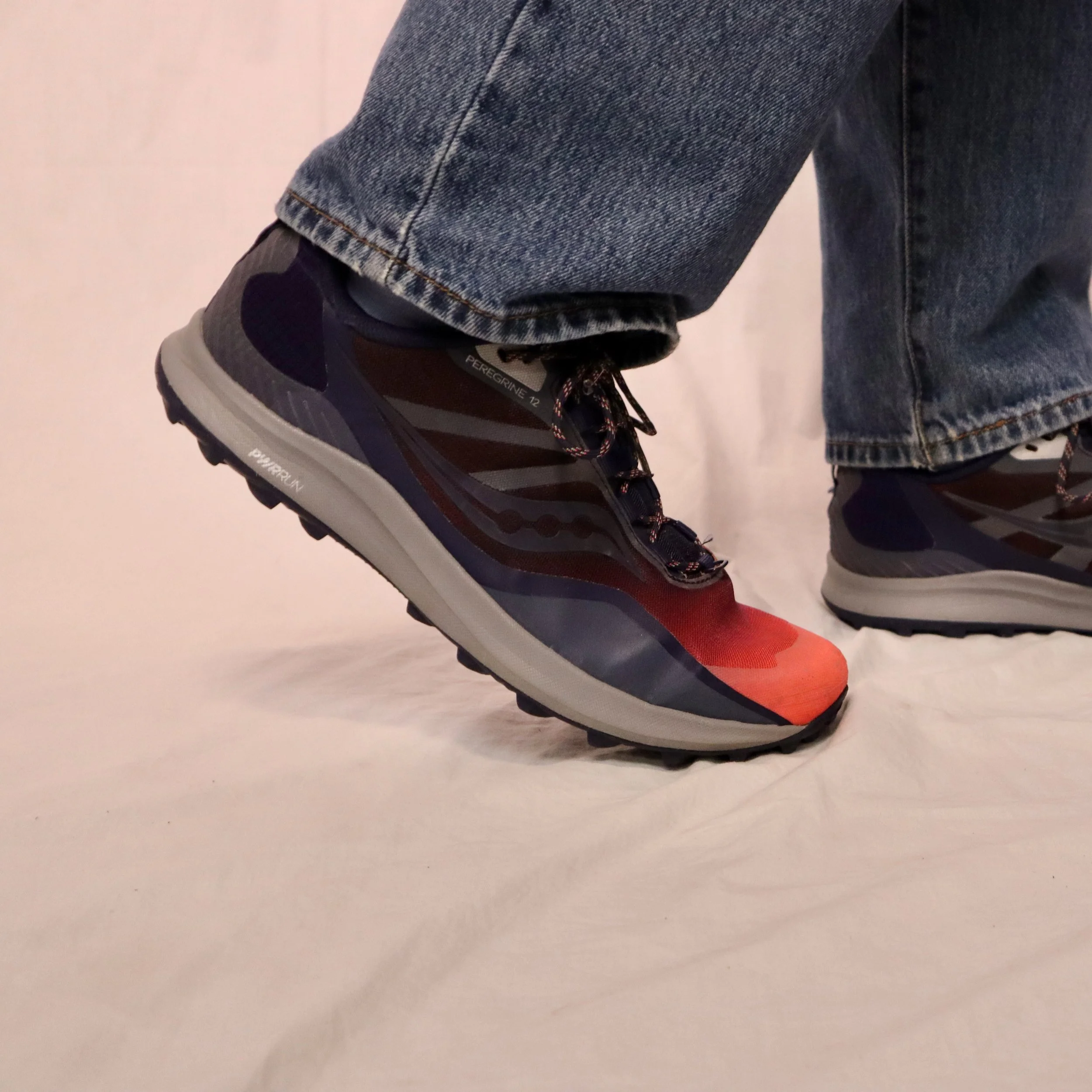 Reebok Peregrine 12 Dark Purple and Fluorescent Coral Sneakers