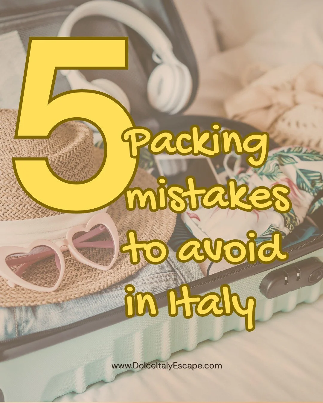 Planning a trip to Italy? ✈️
Here are some packing mistakes to avoid (and what to do instead 👇)

&bull; Overpacking heavy clothes
Choose wisely and save space in your suitcase. Think light layers and versatile outfits you can mix &amp; match.

&bull