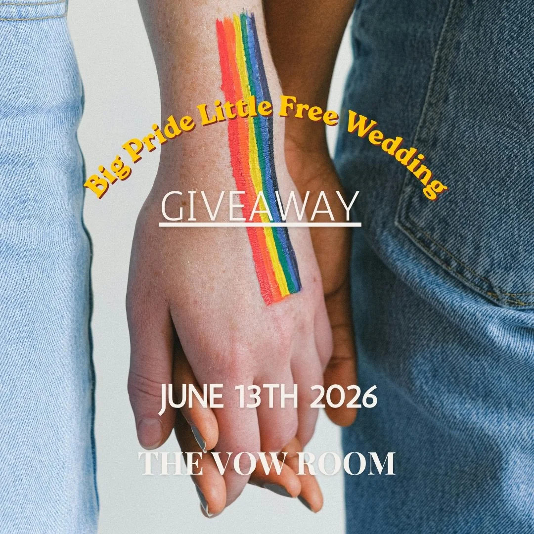FREE WEDDING PRIDE GIVEAWAY!

In a world that often tries to dim the light of the LGBTQ+ community, The Vow Room is turning the volume all the way up. We believe that joy is a form of resistance, and we want to gift one incredible couple a day they w