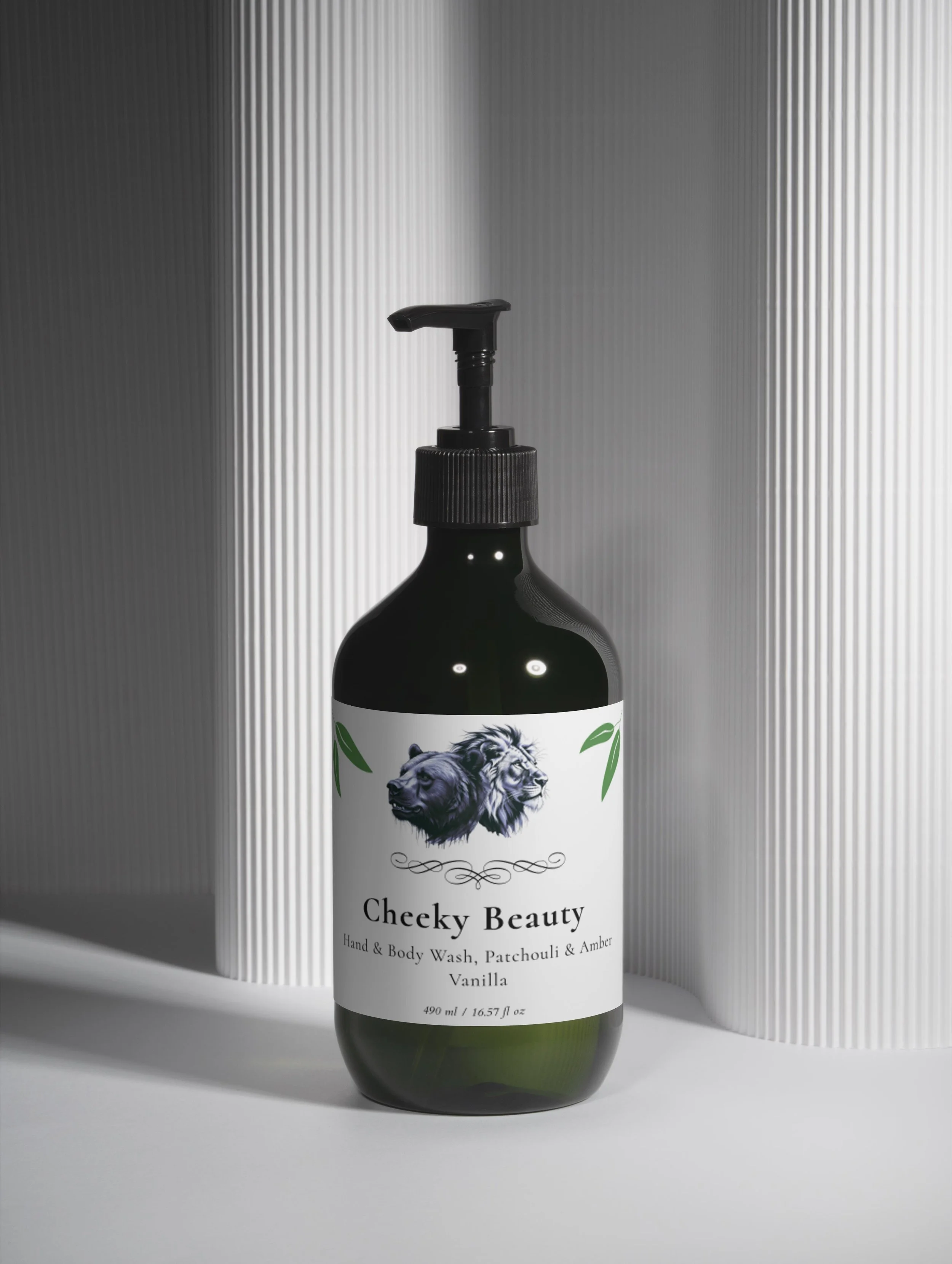 Hand & Body Wash, Patchouli & Amber Vanilla|490ml|Green Bottle