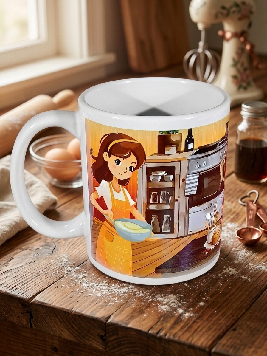 Baking with Mom Full Wrap|Mother's Day Mug|11oz Ceramic Mug