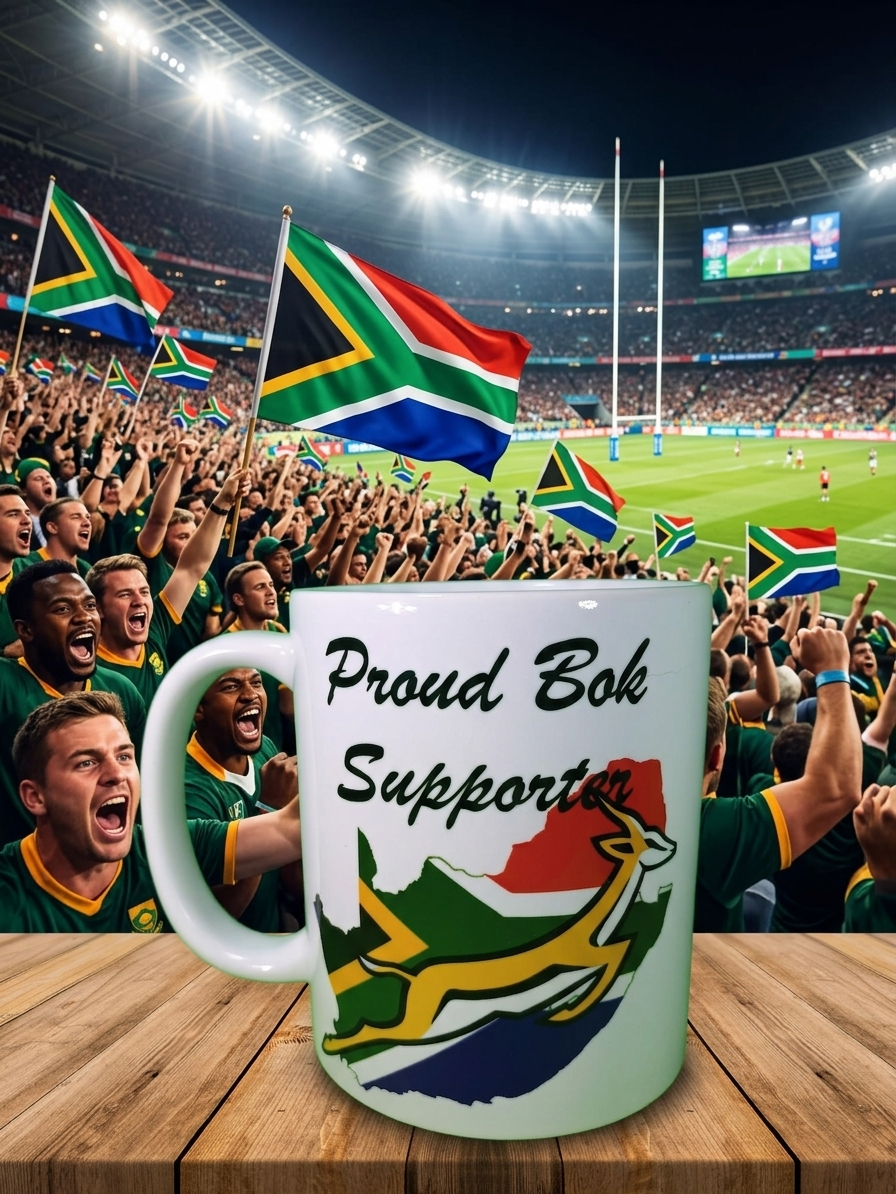 Proud Bok Supporter | South African Rugby Mug | 11oz Ceramic Mug