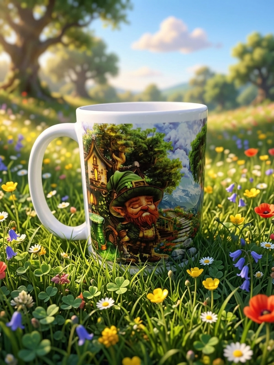 Enchanted Leprechaun & Fairy Forest Full-Wrap| St Patrick's Day| 11oz Ceramic Mug