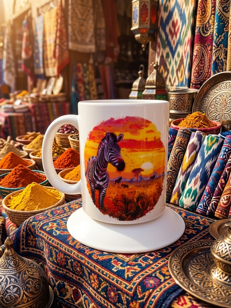 African Sunset Zebra Ceramic Mug| 11oz Coffee Cup
