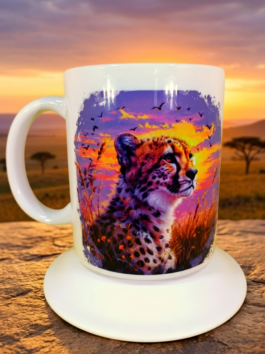 Cheetah Sunset|11oz Ceramic Coffee Mug