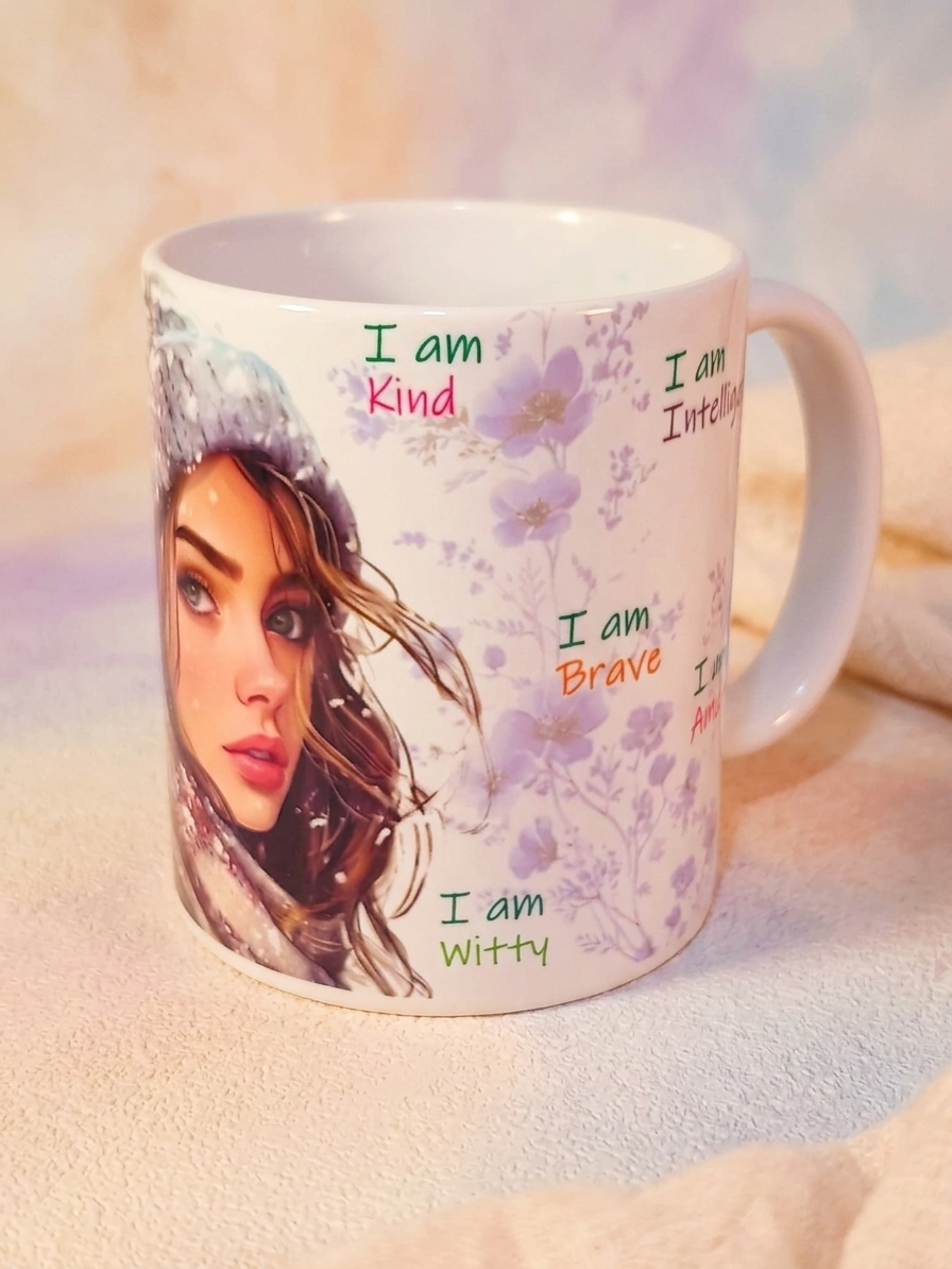 Daily Affirmations "I Am" Ceramic Mug|Motivational|11oz Coffee Mug