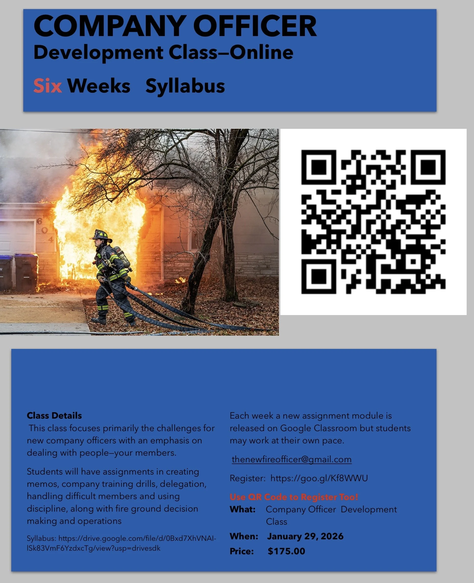 Company Officer Development-Six Weeks Online