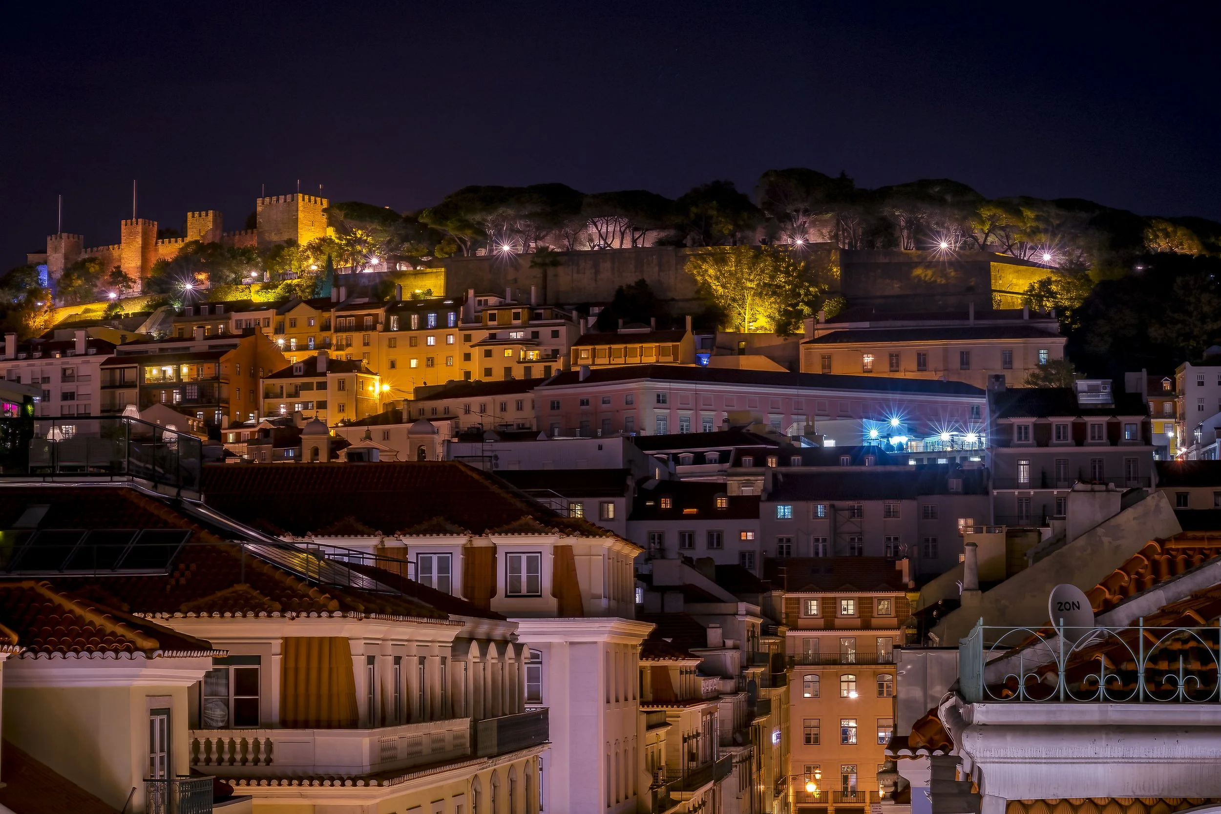 City at Night, Lisbon — Light on the Hills