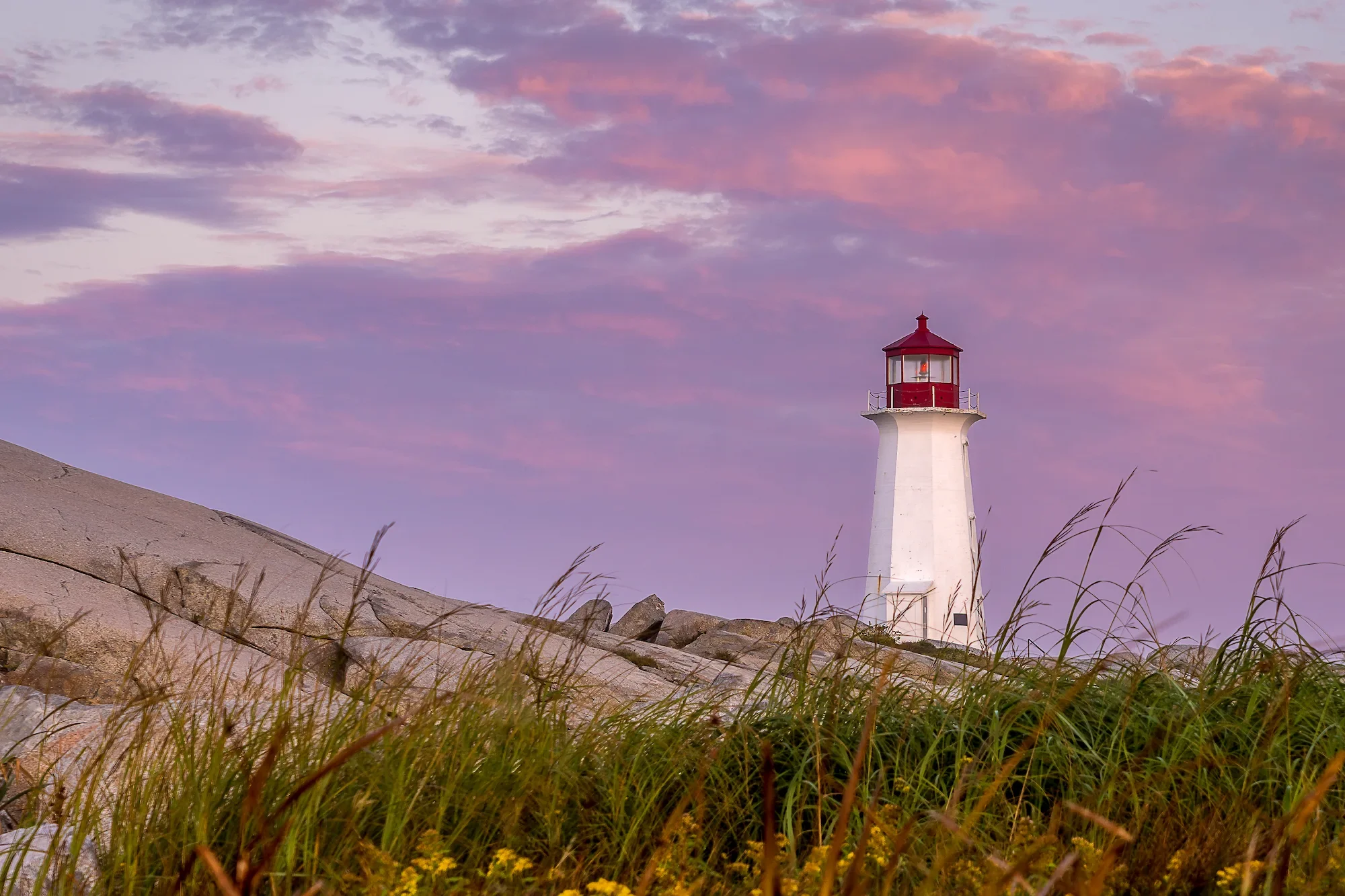 Looking up at Peggy's Cove