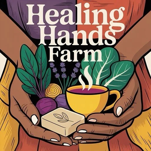 Healing Hands Farm is a Black-owned, small-scale wellness farm dedicated to growing herbs, vegetables, flowers, and healing plants that nourish the body and spirit. From the soil to your skin and cup, we handcraft natural products that honor the eart