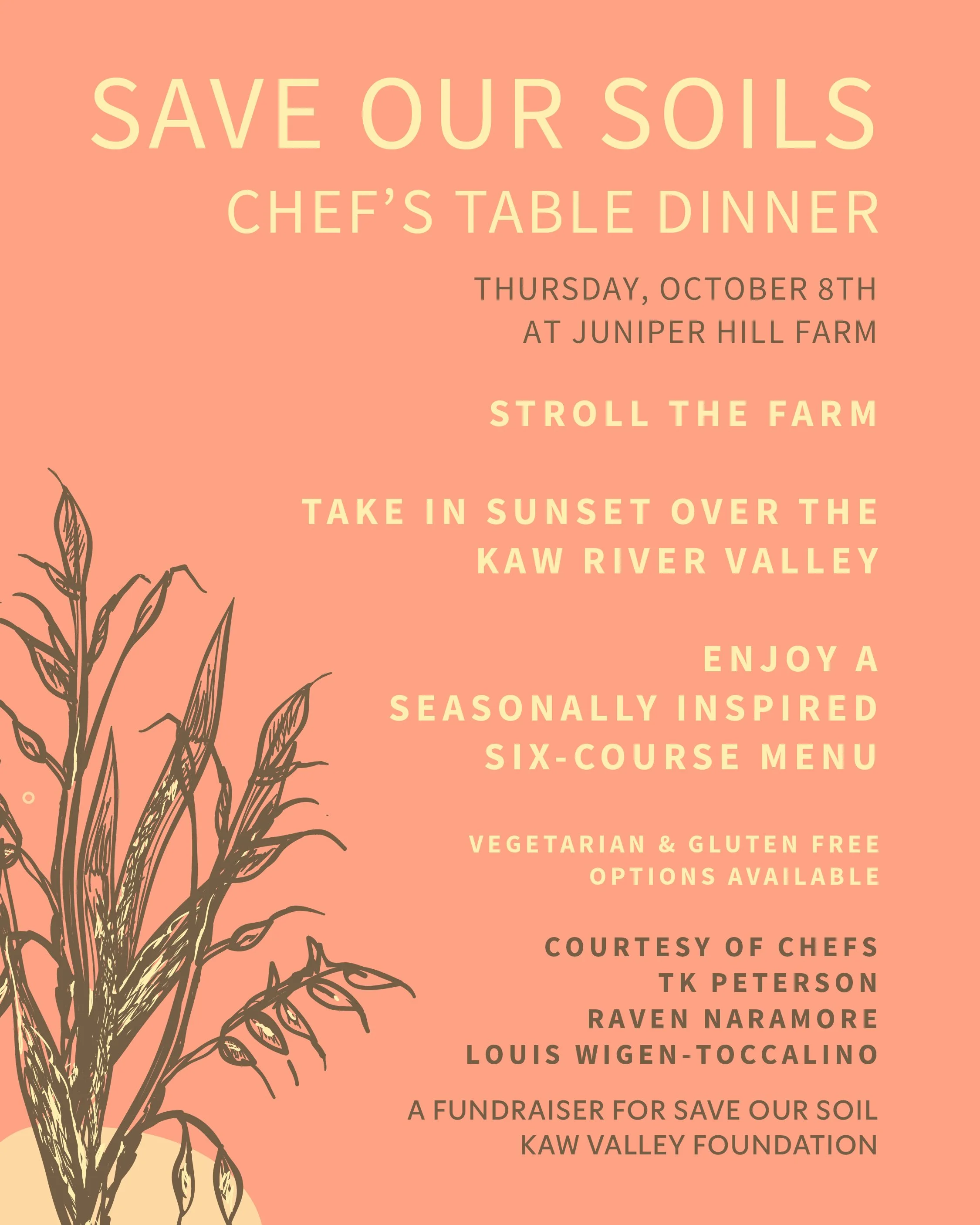 SOS Kaw Valley Chefs' Dinner at Juniper Hill Farm