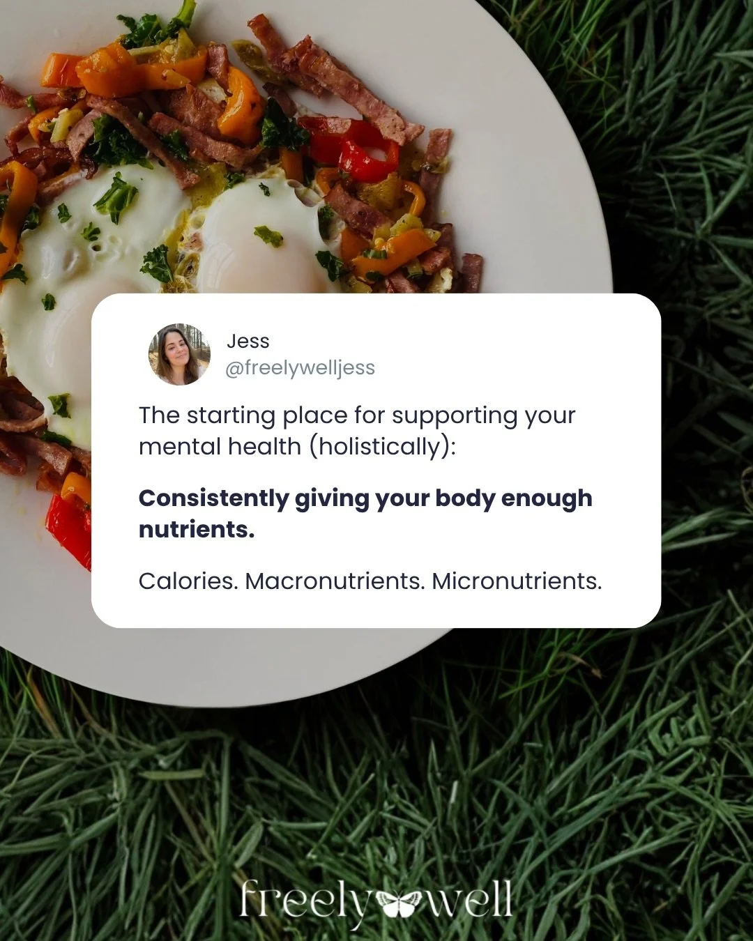 Truly, this should be the starting place for any health concern&mdash;mental or physical&hellip;

Are you giving your body enough of the raw materials it needs to function?

(aka calories, macros, and micronutrients)

Vitamins, minerals, and overall 