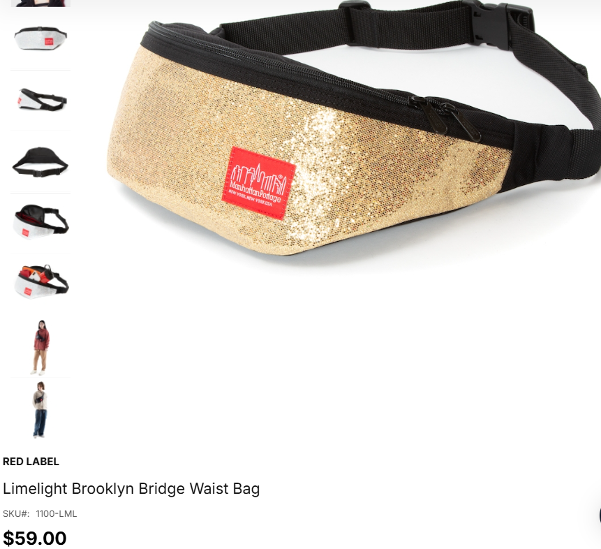 Manhattan Portage “Limelight” Waist Bag (Gold)