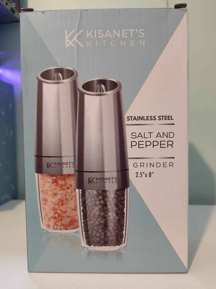 Illuminated Stainless Steel Salt and Pepper Grinder Set