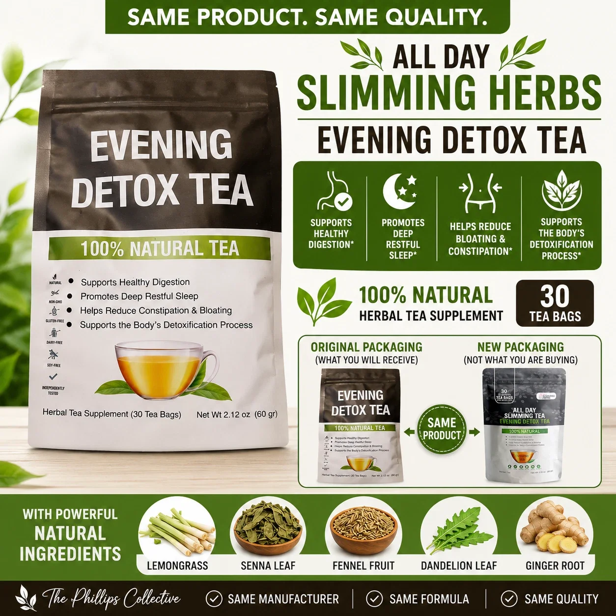 🌿 All Day Slimming Herbs Evening Detox Tea – 30 Tea Bags