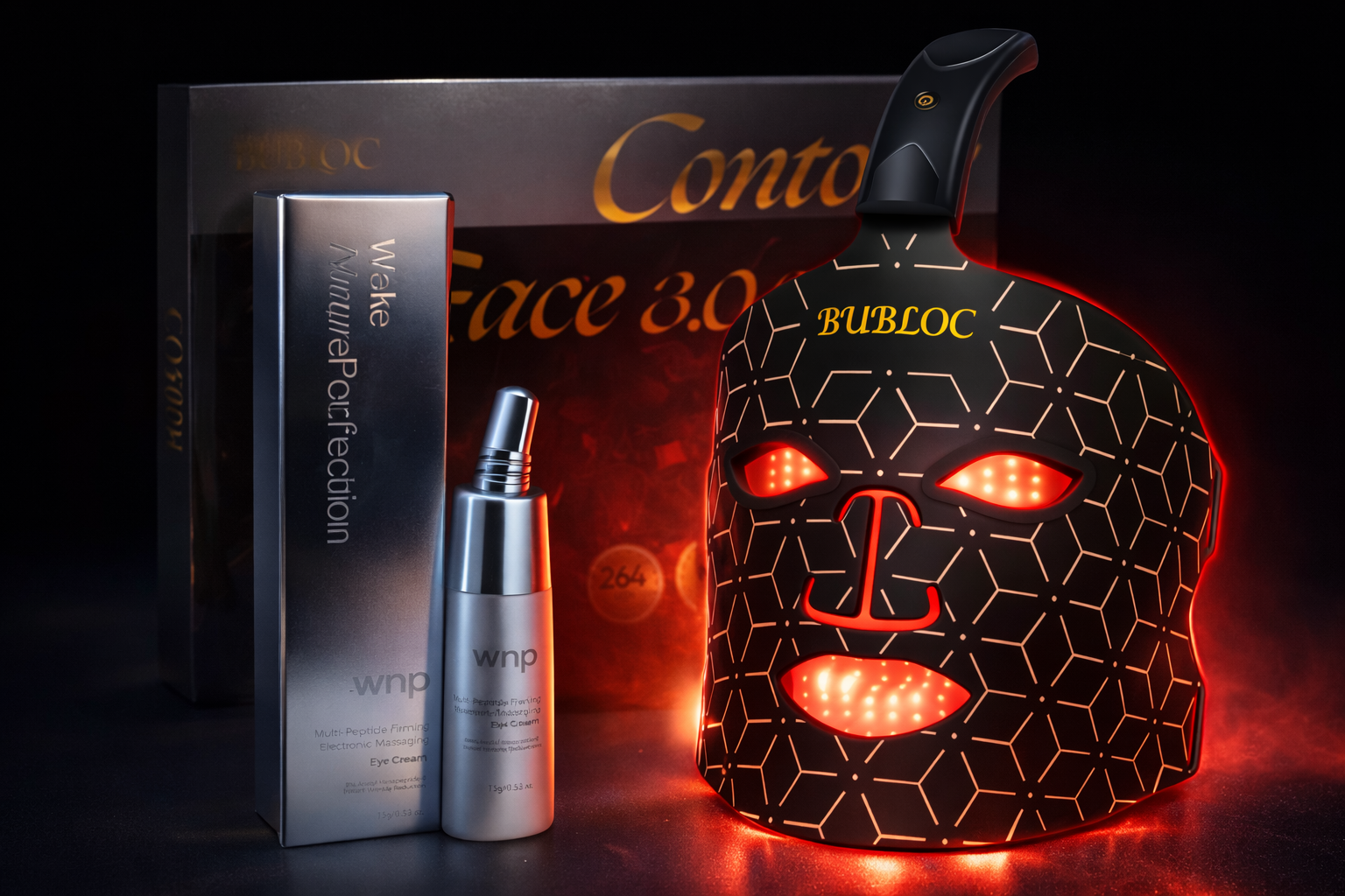 LED Face Mask PRO (264 LEDs + Infrared) + Peptide Eye Treatment