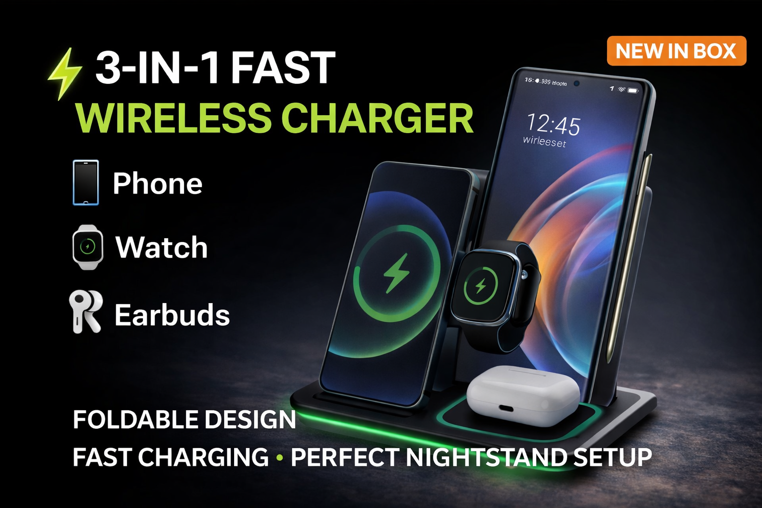 3-IN-1 Fast Wireless Charger