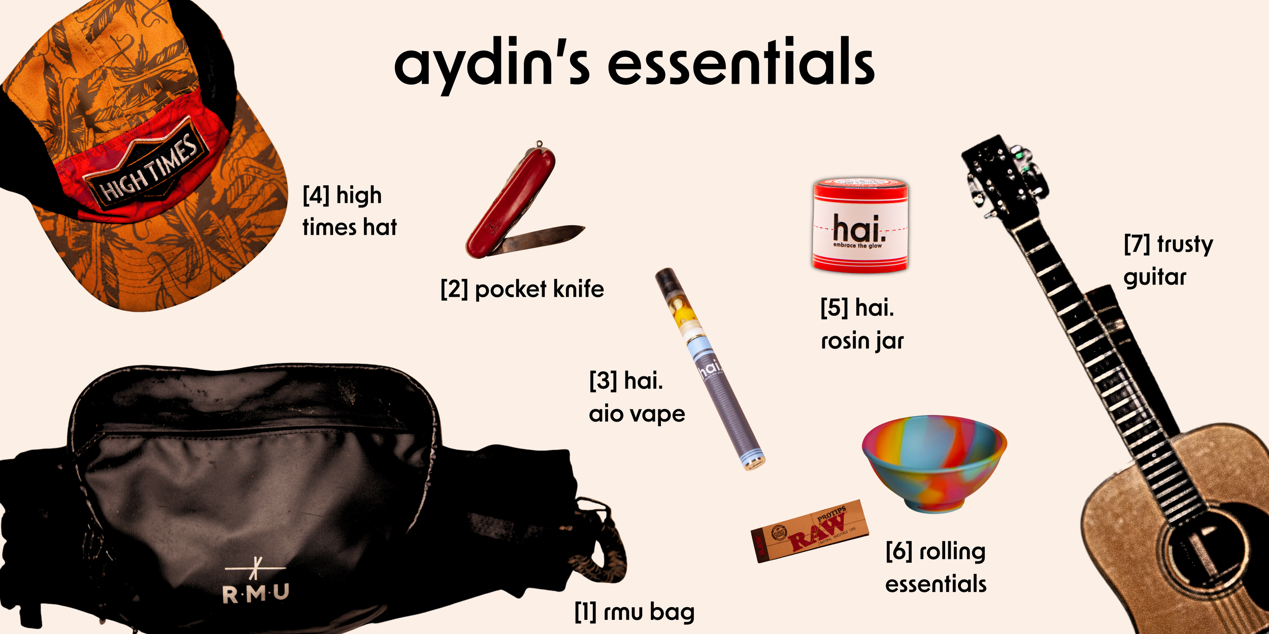 aydin's essentials including hai. rosin vape and hai. rosin jar