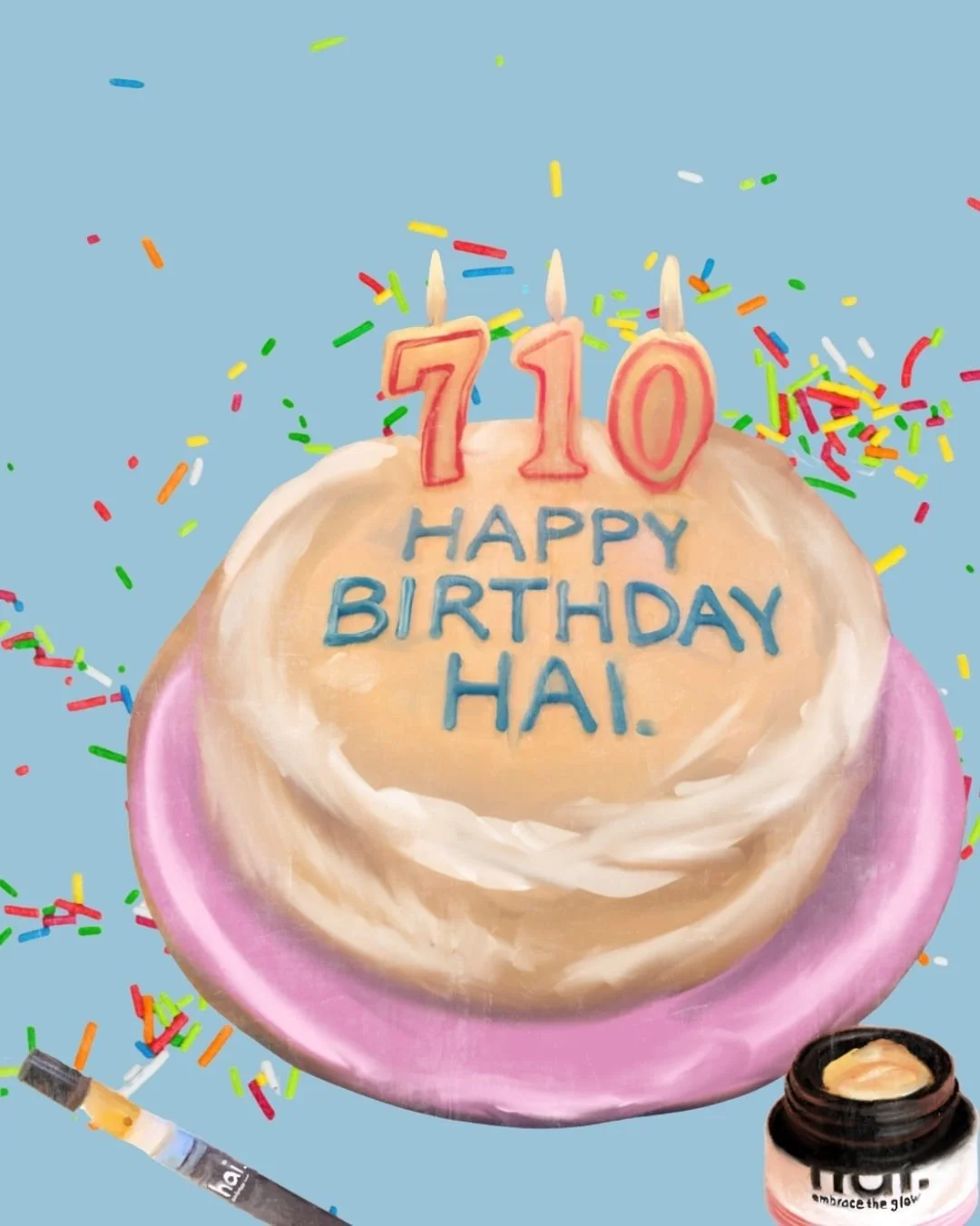 birthday cake celebrating hai., the cannabis company, turning 1 year old