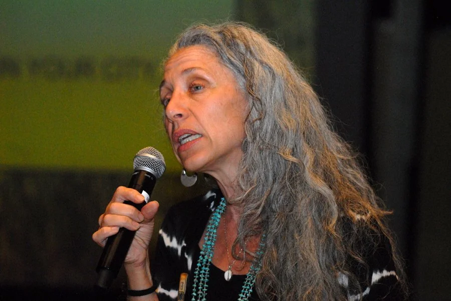 Activist Bethany Yarrow tells a crowd at SUNY Cobleskill that there's a place for everyone in fighting the pipeline.