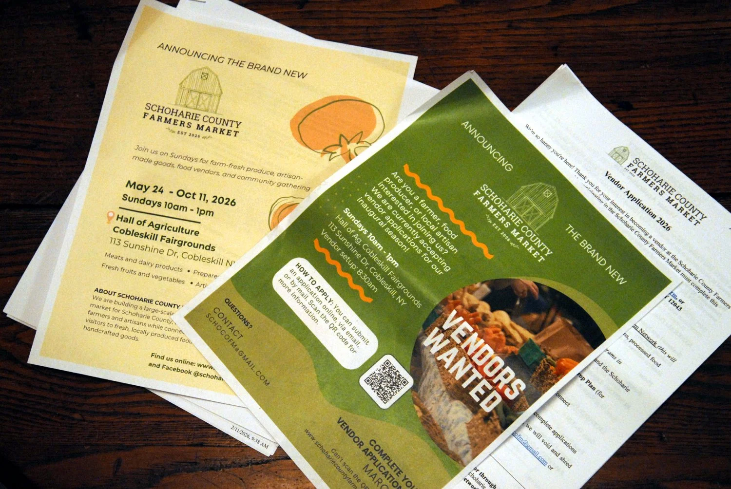 Farm Market brochures on table