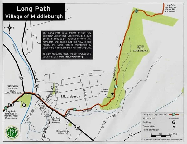 A map of the Long Path, Village of Middleburgh.