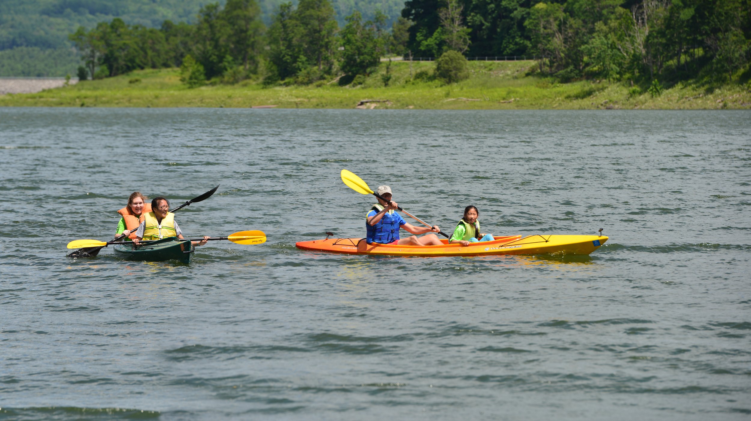 Four canoeists at Minekill Statte Park