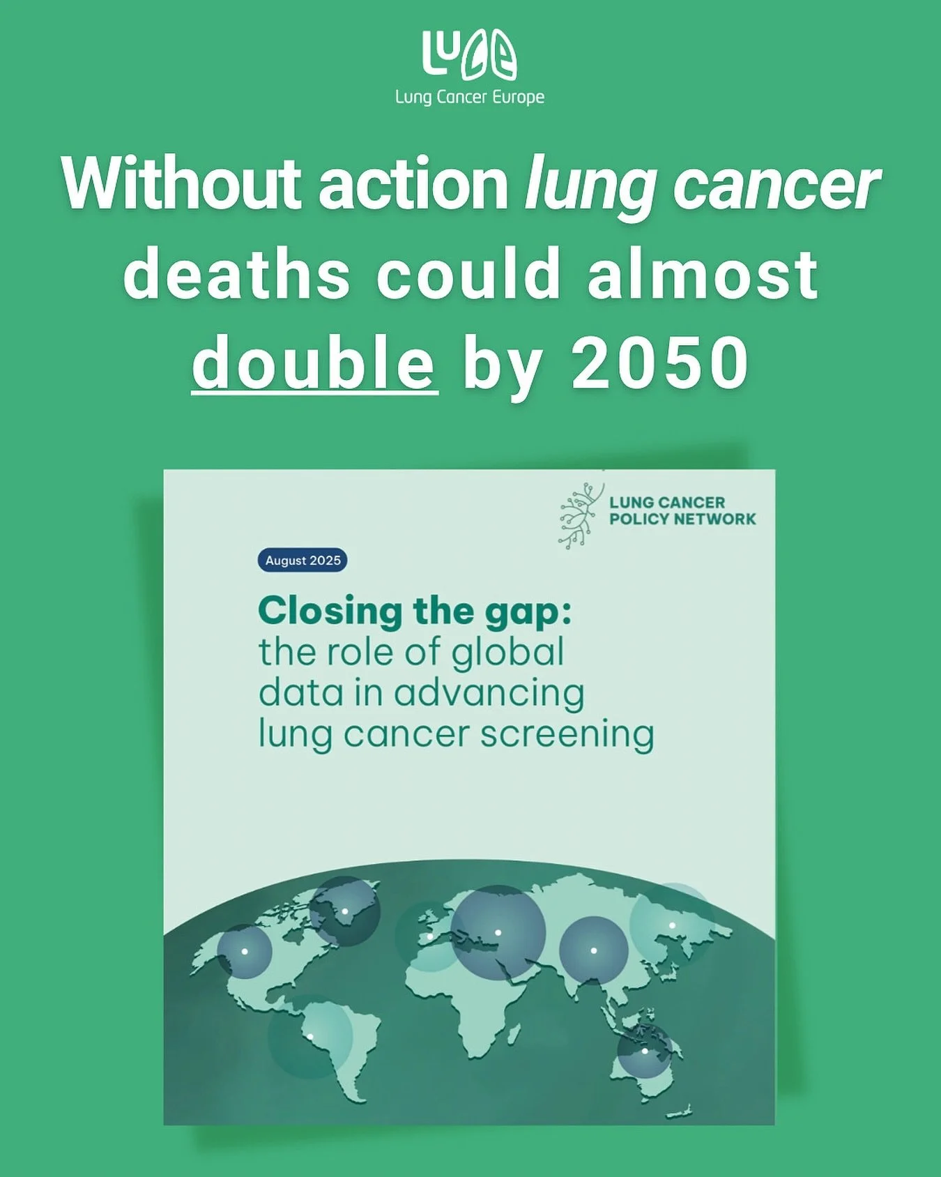 A really excellent new report just out from Lung Cancer Policy Network.

It warns that global #lungcancer deaths could almost double to 3.5 million a year by 2050 if trends continue. A clear reminder of why screening matters.

Only 14 countries have 