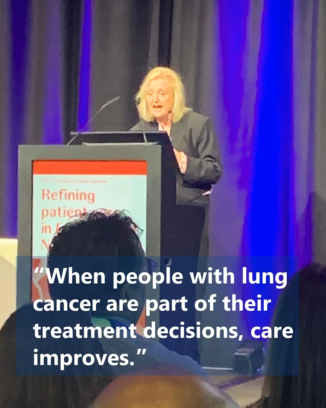 At #ESMO25, Lung Cancer Europe President Debra Montague spoke on shared decision-making during the @jnj Innovative Medicine session on Refining patient care in EGFR-mutant NSCLC.

Debra shared how lived experience can strengthen collaboration between