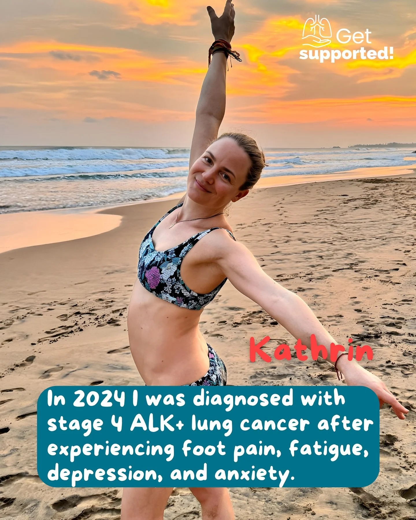 When Kathrin, 45, was diagnosed with stage 4 ALK+ lung cancer in 2024, she found strength in her family and in the daily routines that keep her grounded.

Meditation, movement, and time with loved ones have become her lifelines - helping her stay cen