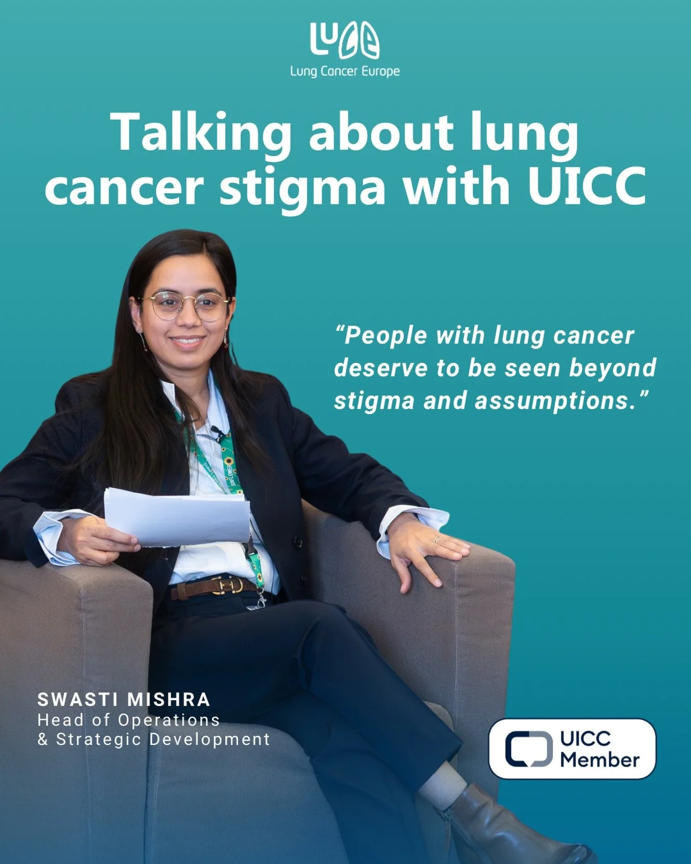 We&rsquo;ve just joined @uicc_official and recently had the chance to share why lung cancer stigma, delayed diagnosis and a lack of support still affect so many people across Europe.

In this new interview, our Head of Operations &amp; Strategic Deve