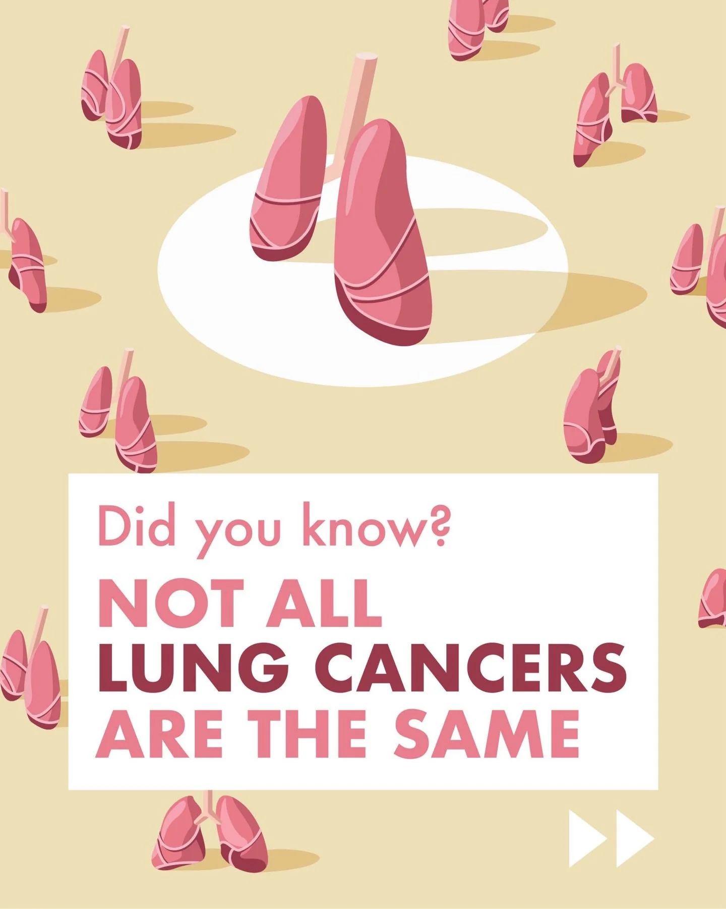 Not all lung cancers are the same.

Lung cancer isn&rsquo;t one single disease, there are many types, each with its own characteristics and treatment approaches.

The Not All Lung Cancers Are the Same campaign, helps raise awareness of biomarker test