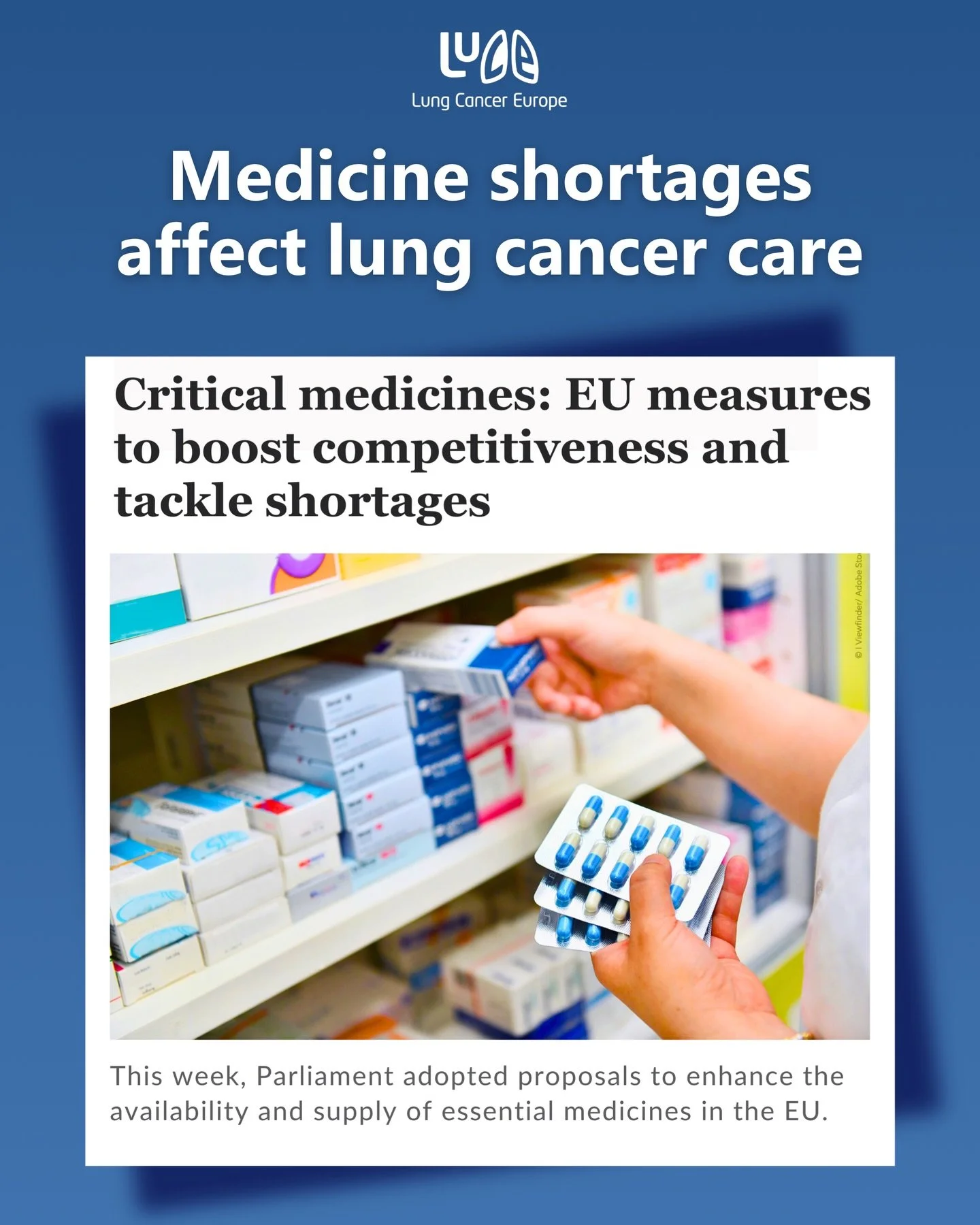 The European Parliament has agreed its position on the Critical Medicines Act.

For people living with lung cancer, access to treatment depends on medicines actually being available when they&rsquo;re needed. Across Europe, people describe treatment 