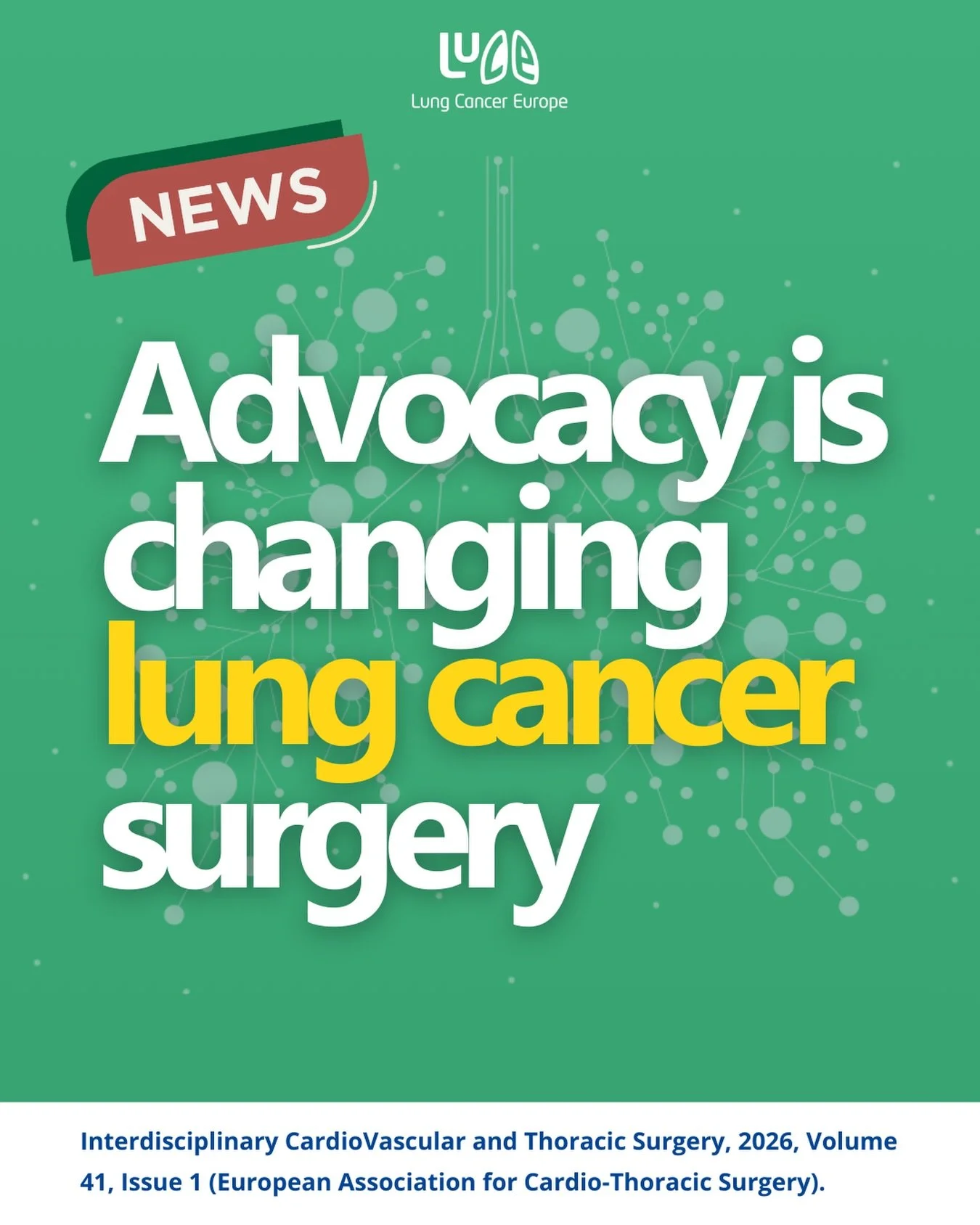 Advocacy is changing lung cancer surgery across Europe.

A new European review shows how advocacy is supporting better lung cancer surgery through clearer communication, stronger multidisciplinary care, access to biomarker testing, and fairer pathway