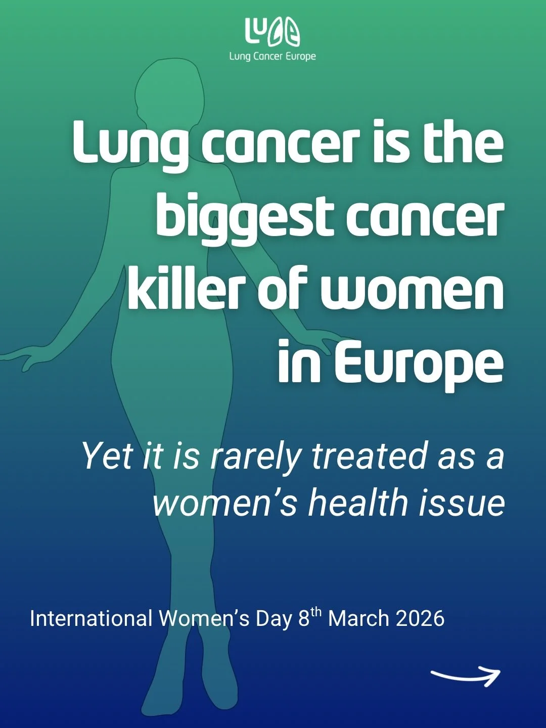 Today is International Women&rsquo;s Day.

Lung cancer is the biggest cancer killer of women in Europe yet it is rarely recognised as a women&rsquo;s health issue.

More women are being diagnosed with lung cancer across Europe, and in some countries 