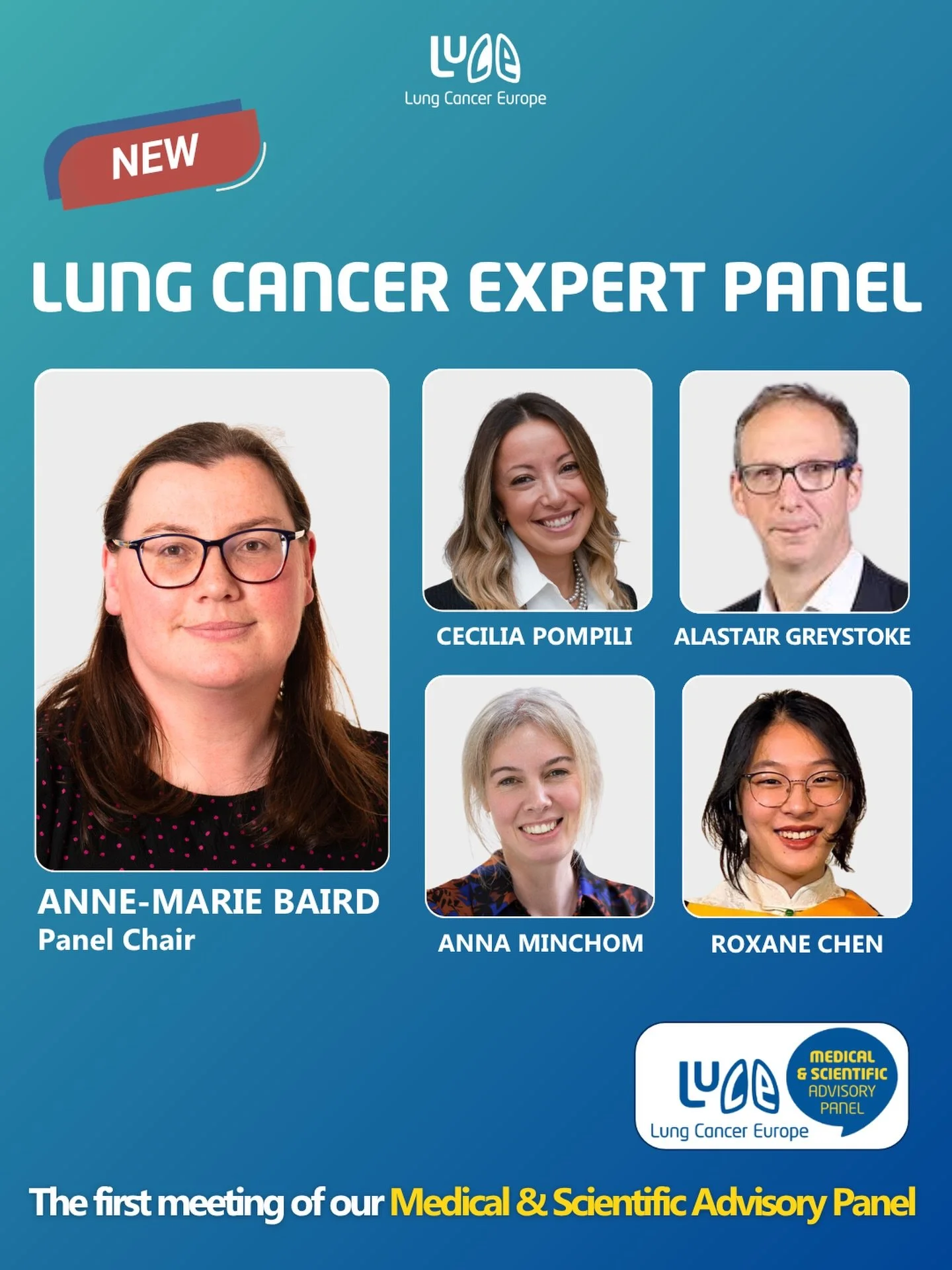 Our new Medical and Scientific Advisory Panel has now met for the first time.

Pictured here are four members of the panel with Panel Chair Anne-Marie Baird.

We are very grateful to Dr Anna Minchom, @roxanech1, Prof Alastair Greystoke and @drcecilia