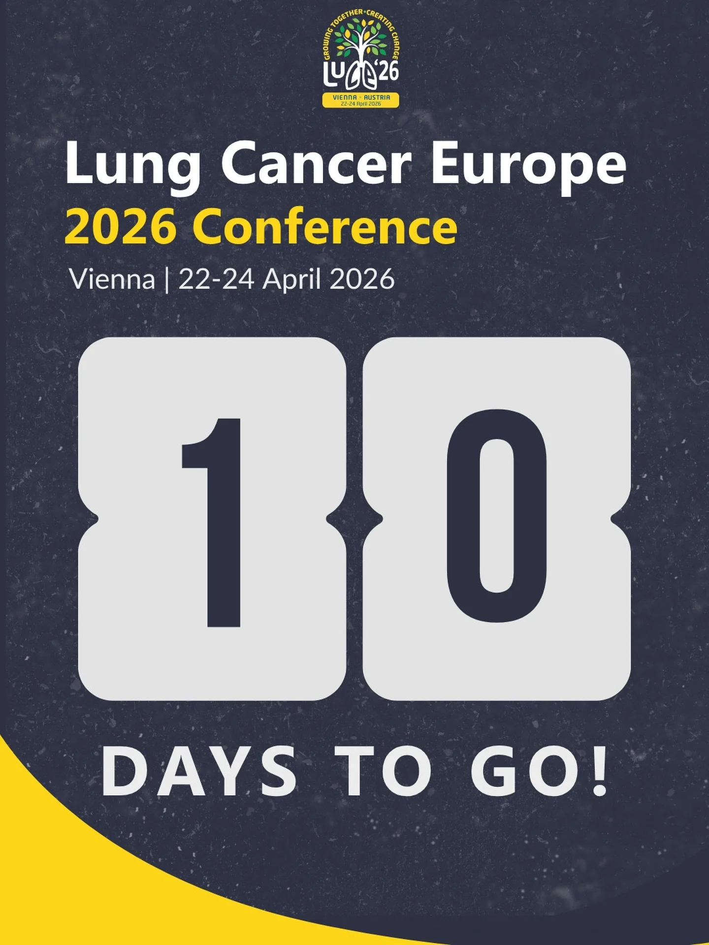 T minus 10 days.

In just over a week, our member organisations will be gathering in Vienna for the first ever Lung Cancer Europe Conference.

We have an incredible programme lined up, with some truly outstanding speakers joining us from across Europ