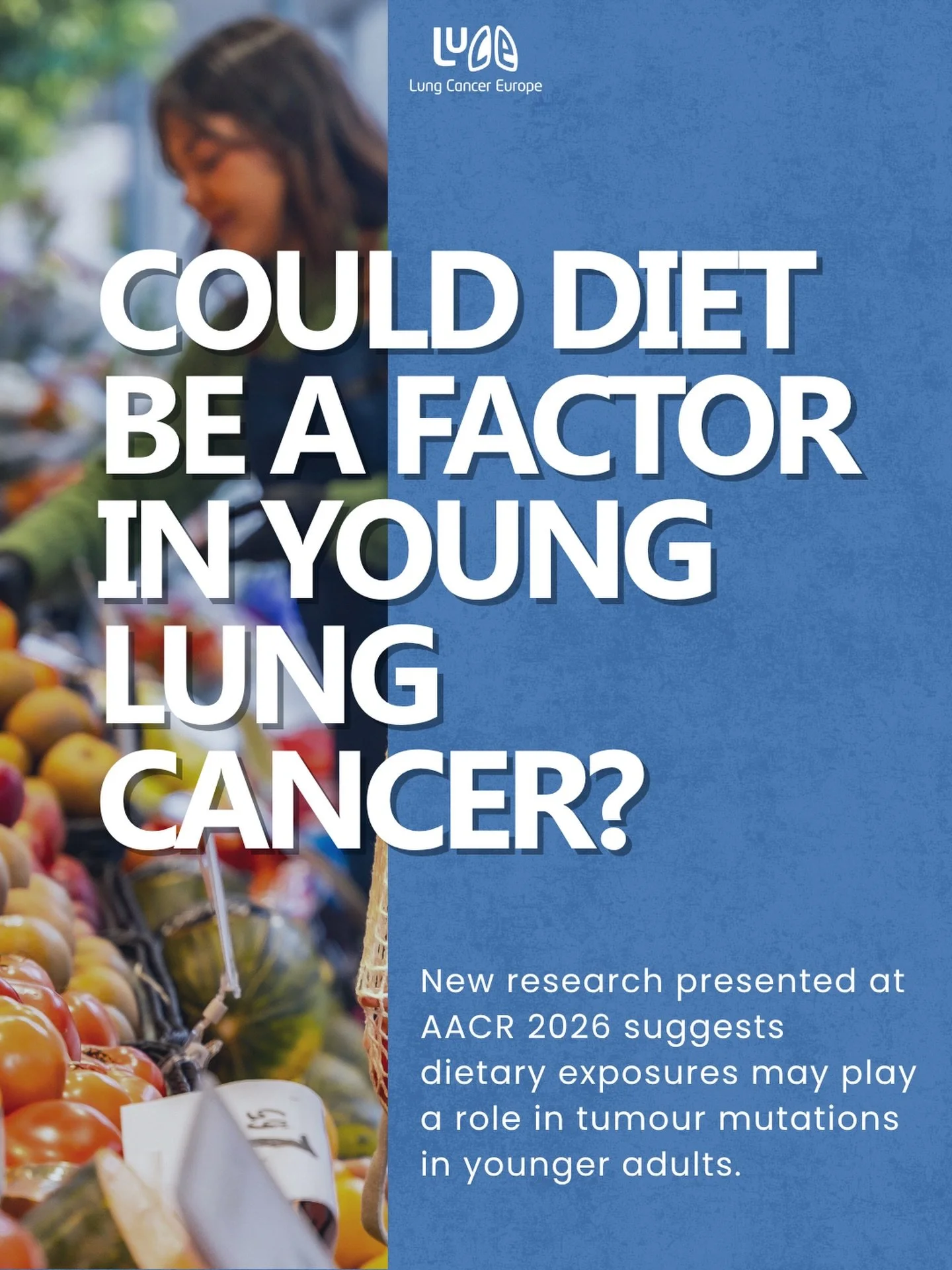 Could diet be a factor in lung cancer in younger adults?

New research from the Addario Lung Cancer Medical Institute (ALCMI) and GO2 for Lung Cancer, presented at the American Association for Cancer Research annual meeting this week, found that diet