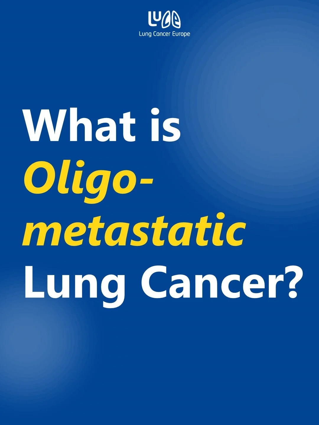 Oligometastatic lung cancer is a term you might hear if lung cancer has spread beyond where it started, but only to a small number of places in the body. 

Most doctors use 5 or fewer as a working threshold, though there is no precise biological reas