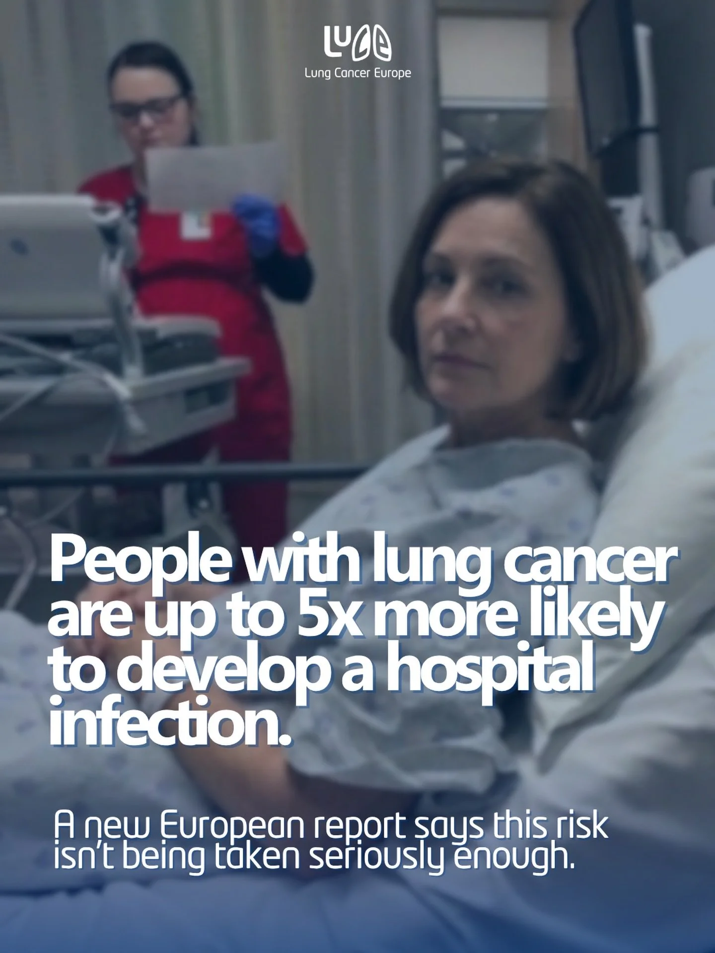 People with lung cancer are up to five times more likely to develop a hospital infection than other hospitalised patients. 

For those on chemotherapy or targeted therapies, the risk is even higher.

A major new report from the @europeancancerorg war
