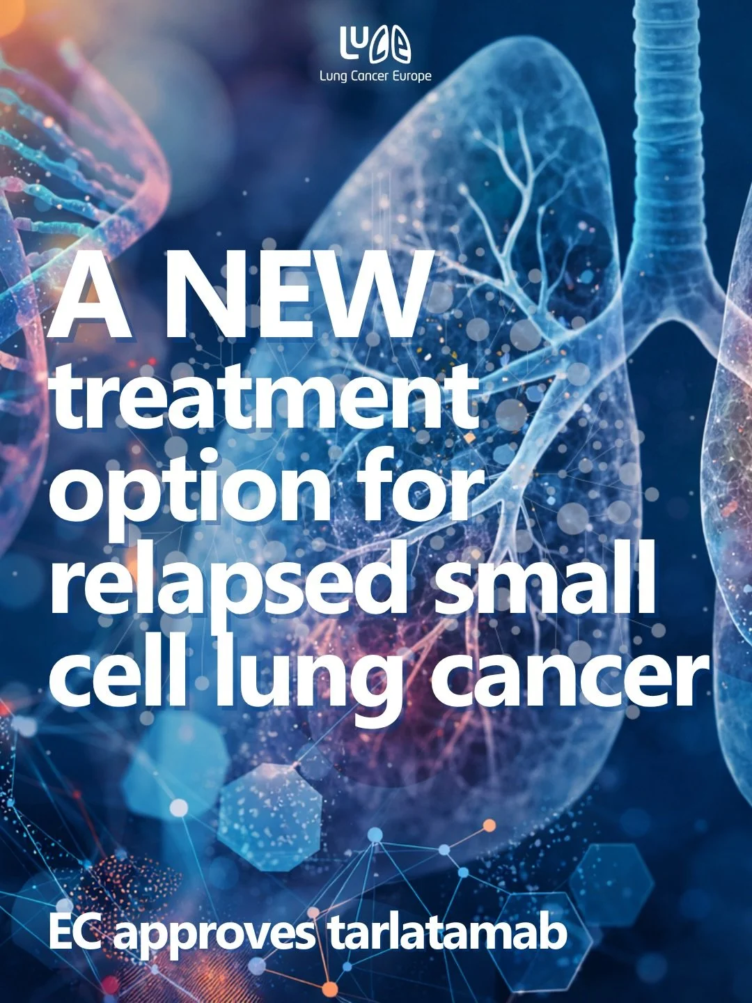 Fantastic news! The European Commission has approved tarlatamab (IMDYLLTRA) for adults with relapsed extensive-stage small cell lung cancer after platinum-based chemotherapy.

Small cell lung cancer is one of the most aggressive forms of the disease.
