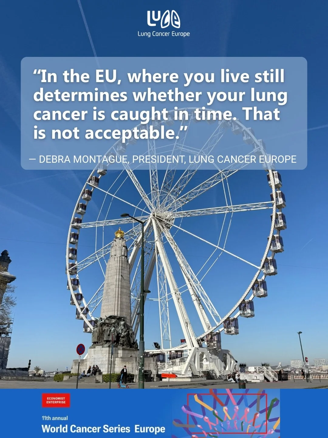 Today in Brussels, our President Debra Montague is speaking at the 11th annual World Cancer Series Europe.

This is one of the most significant cancer policy summits on the European calendar, bringing together policymakers, clinicians, patient groups