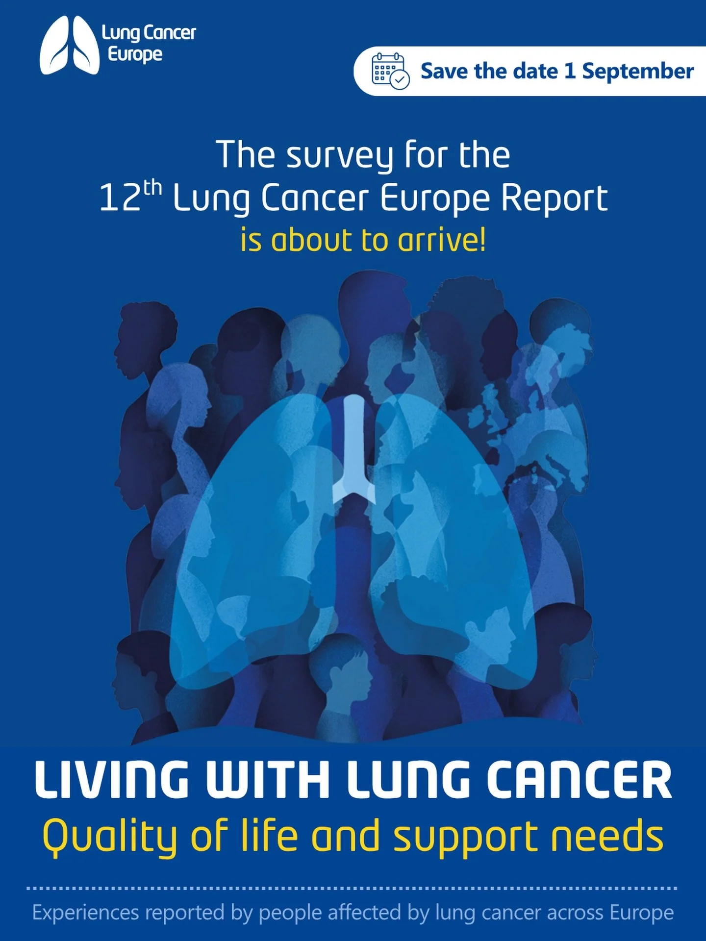 One week to go. The survey for our 12th Lung Cancer Europe Report opens on 1 September.

This year, we are looking at quality of life and support needs, and we want to hear from people living with lung cancer and those who care for them about life be